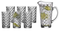 Zestaw szklany, dzbanek i 6 szklanek - Lyngby Glas
